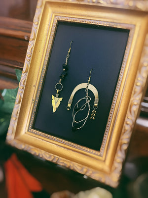 "Nyx A" Earrings - Obsidian