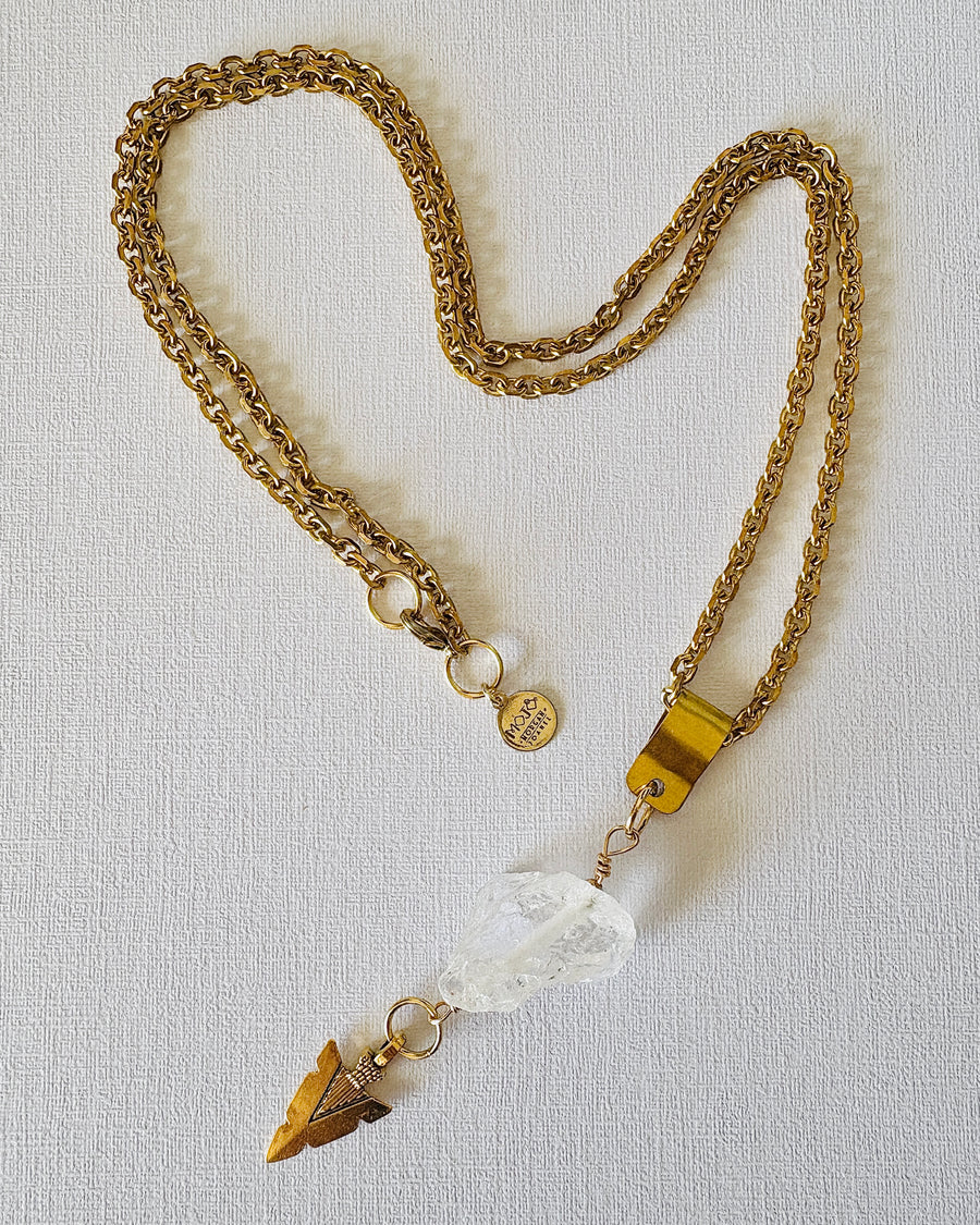 Longshot Crystal Pendulum Necklace: Clear Quartz