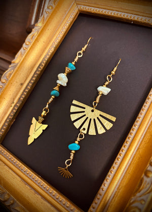 "Isla Aria C" Earrings - Pearl Turquoise