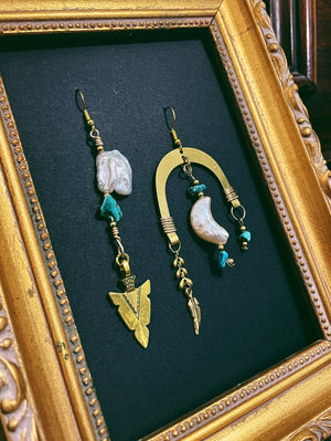 "Isla Aria B" Earrings - Pearl Turquoise