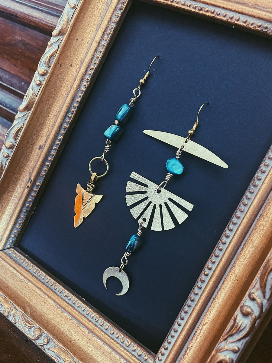 "Layla A" Earrings - Blue Mother of Pearl