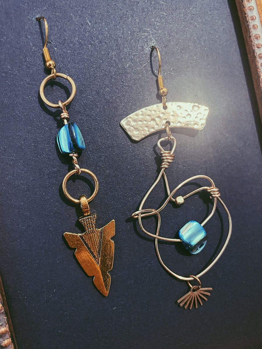 "Layla D" Earrings - Blue Mother of Pearl