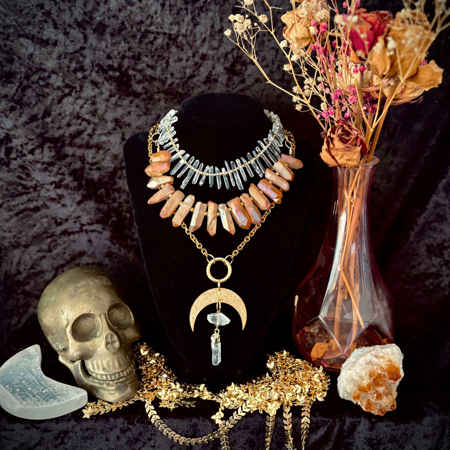 "MOONSPELL" Clear Quartz Crystal Necklace