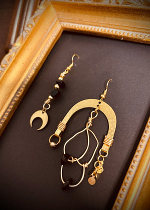 "Nyx I" Earrings - Obsidian