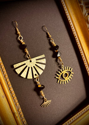 "Nyx J" Earrings - Obsidian