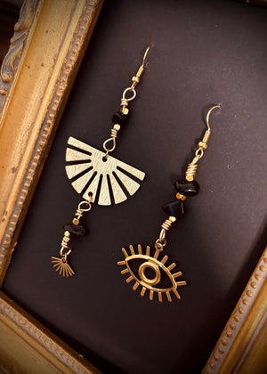 "Nyx J" Earrings - Obsidian