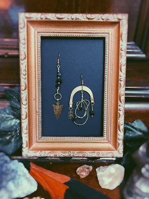 "Nyx C" Earrings - Obsidian