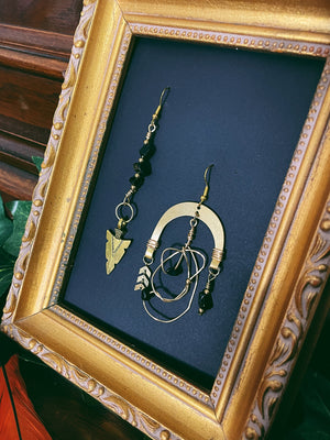 "Nyx C" Earrings - Obsidian
