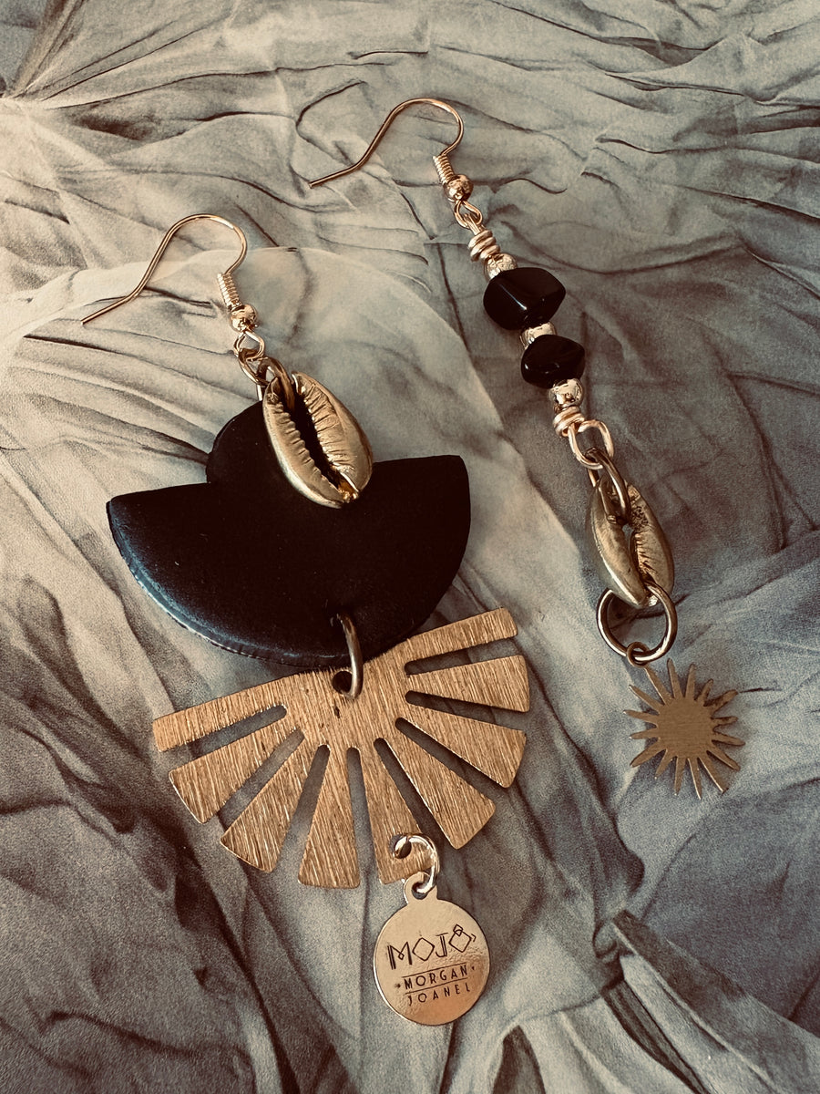 NYX R | Obsidian Assymetrical Earrings