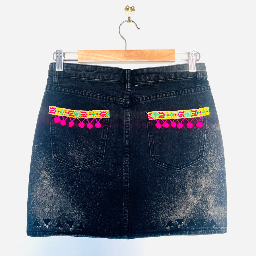 Art Skirt - Denim Triangles