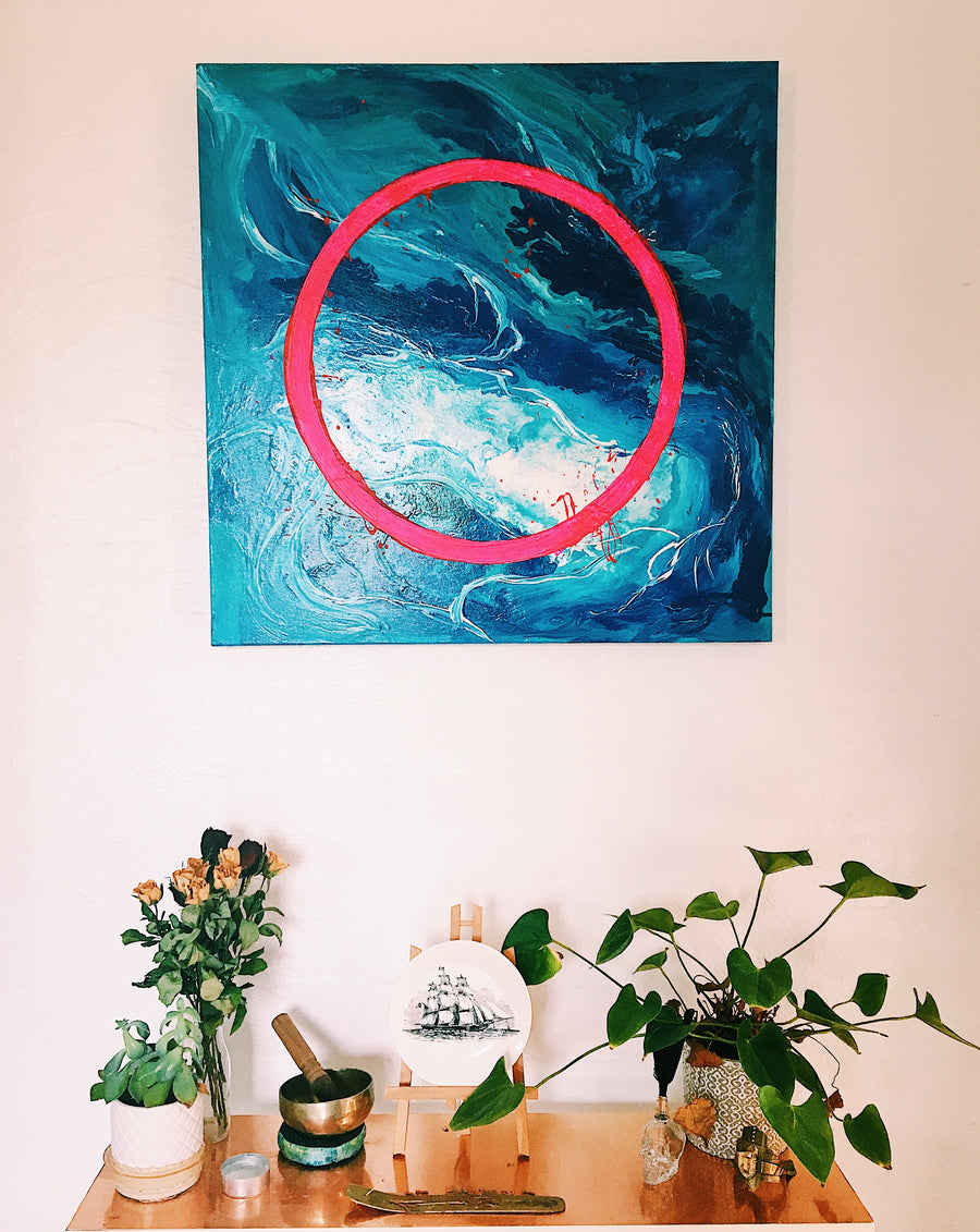"OCEAN HOOPS THEORY" Original Canvas